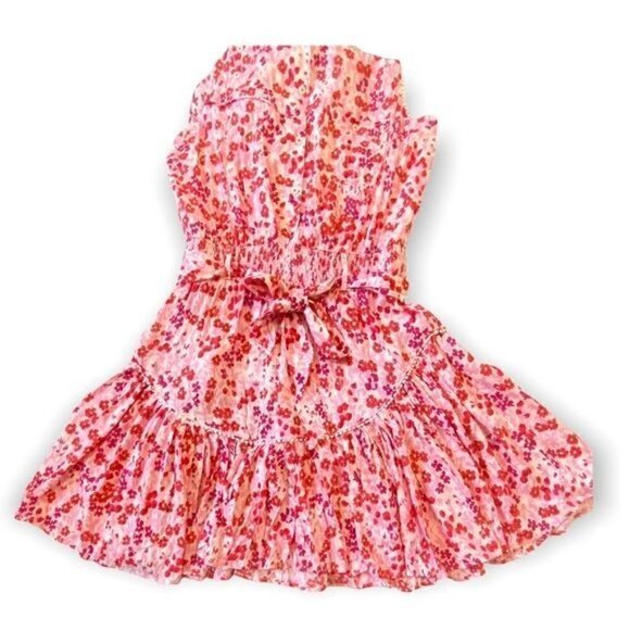 NWT Poupette St Barth Mini Dress, Felicia Floal Mini Dress, Pink Daffodil - Picture 4 of 15